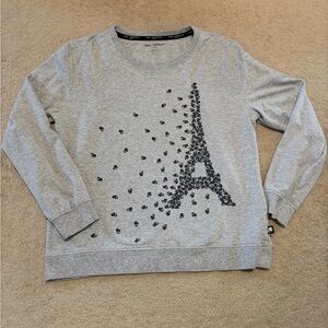 Karl Lagerfeld Gray Eiffel Tower Sweatshirt